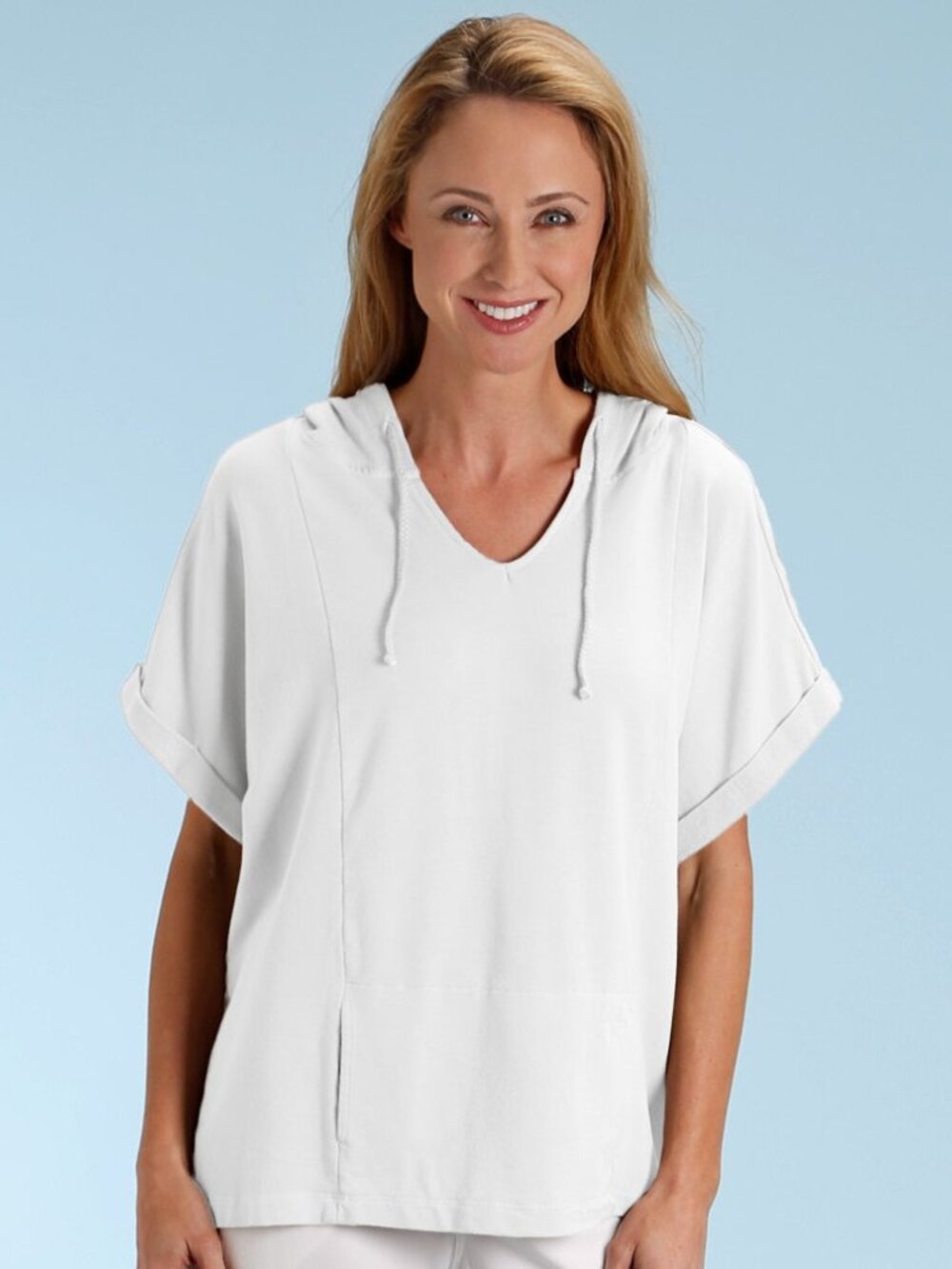 OS white Siesta Key Hoodie beachy Cover-up one size M-L-XL